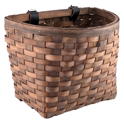 BASKET SUNLT FT WOOD/BEECH DK-BRN WOVEN w/STRAPS 