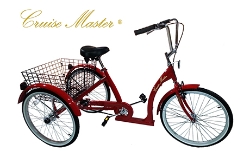 Cruise Master Tricycle Husky Cruise Master Trike, 24-inch tricycle, adult tricycle, low step-through, cruiser trike, heavy-duty tricycle, recreational trike, ergonomic trike, tricycle with basket, 160-401, 160-403, 160-403, 160-404