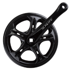 CRANKSET SUNLT BIG CITY 52x170 3/32 SQ BK/BK STL RING DBL CHAINGUARDS 