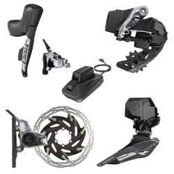 GROUP KIT SRAM ETAP AXS 2X RED AXS HRD FM SHIFTER/HYD FLAT DISC BRAKEw/2pcCALIPER/RD 33T MAX & BAT/FD & 160 6B ROTORS & BAT/CHARGER & CORD 
