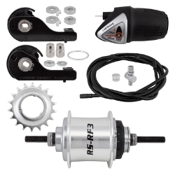 HUB RR S/A 3sp RSRF3 36 SL w/TRIM KIT/TWIST-SHIFTER TSC30 129/185mm ROTARY 