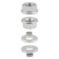 HUB AXLE NUT SUNLT EBIKE M12x1.75mm FLANGED w/NON-TURN WASHER SL SETof2 