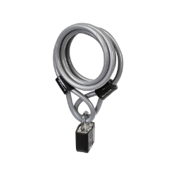 LOCK SUNLT CBL 8mmx6f W/PAD-KEY COIL SIL 