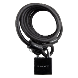 LOCK SUNLT CBL 8mmx6f W/PAD-KEY COIL BLK 