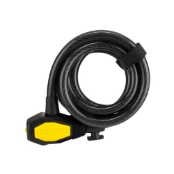 LOCK SUNLT DFNDR D3 CBL 12mmx6f KEY COIL BK w/BRKT 
