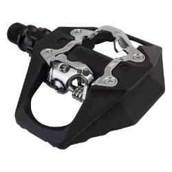 PEDALS EXUSTAR MTB SGL CLPLS PM816-04 RESIN BK/SL SPD 