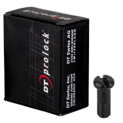SPOKE NIPPLE DT BRASS 2.0x12mm PROLOCK BK BXof100 