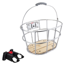 BASKET SUNLT FT WIRE Q/R ALY/WOOD 15x11x9 GRYw/BRACKET 