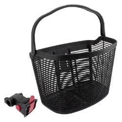 BASKET SUNLT FT MATTY PLASTIC Q/R w/HANDLE BK w/BRACKET 22.2/31.8mm 