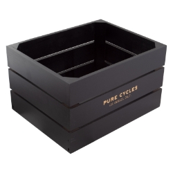 BASKET PURE RR WOOD RACTOP CITY CRATE 12.5x9.75x7.25 MATTE BK 