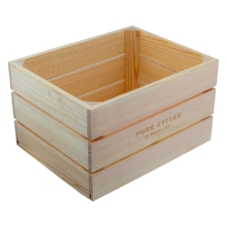 BASKET PURE RR WOOD RACTOP CITY CRATE 12.5x9.75x7.25 NATURAL PINE 