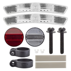 REFLECTOR CATEYE SET 4-WAY FT-WHT/HB RR-RED/SP SPOKE-SHORT WHT 