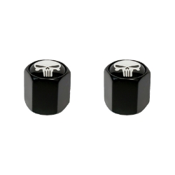 VALVE CAPS TRIKTOPZ BLOCK SHAPE SKULL HEAD BK 2PK 