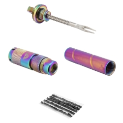 PATCH KIT KOM TUBELESS TIRE REPAIR PLUG KIT w/Co2 ADPTR ALY IRID 
