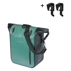 BAG BASIL PANNIER RIVO TARPAULIN SINGLE M 12-15L MIK HOOK SL-GN/BK 