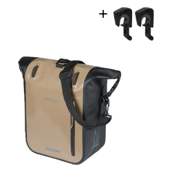 BAG BASIL PANNIER RIVO TARPAULIN SINGLE M 12-15L MIK HOOK SAND/BK 