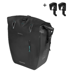 BAG BASIL PANNIER RIVO TARPAULIN SINGLE L 25-31L MIK HOOK BK 