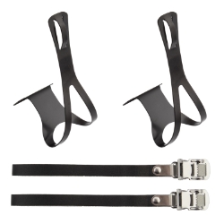 TOE CLIPS SUNLT RD STL w/LTHR STRP BK XL 