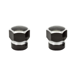 VALVE CAPS TRIKTOPZ HEX 2-TONE BK 1pr/PK 