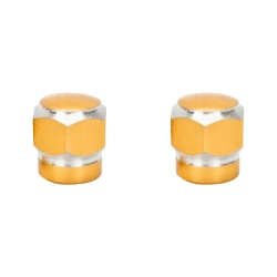VALVE CAPS TRIKTOPZ HEX 2-TONE GD 1pr/PK 
